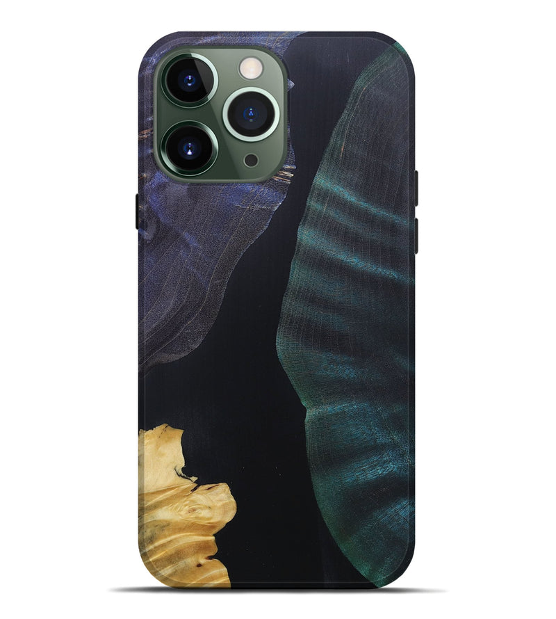 iPhone 13 Pro Max Wood+Resin Live Edge Phone Case - Daxton (Pure Black, 687036)