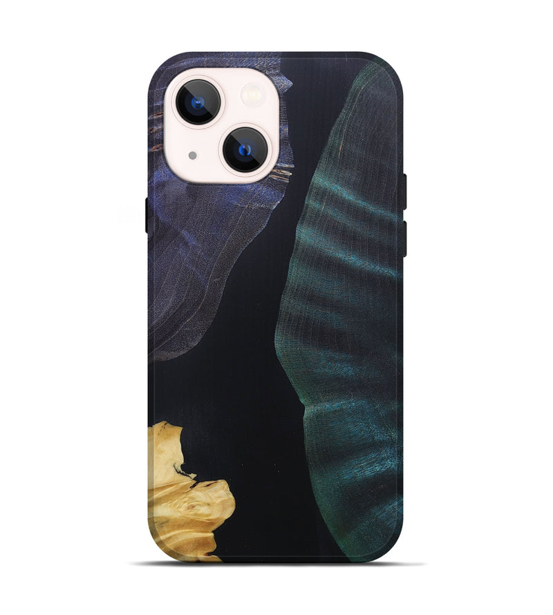 iPhone 14 Wood+Resin Live Edge Phone Case - Daxton (Pure Black, 687036)