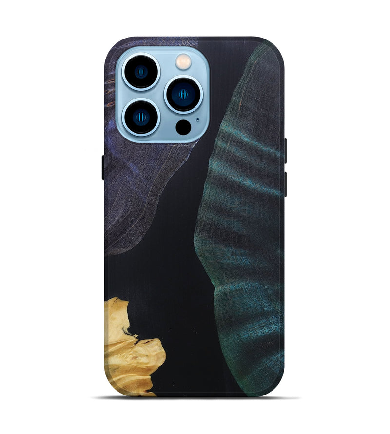 iPhone 14 Pro Wood+Resin Live Edge Phone Case - Daxton (Pure Black, 687036)