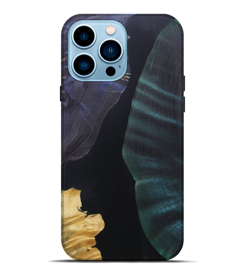 iPhone 14 Pro Max Wood+Resin Live Edge Phone Case - Daxton (Pure Black, 687036)