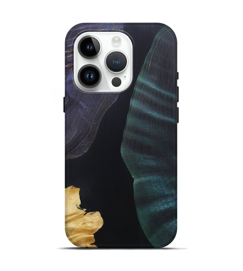 iPhone 15 Pro Wood+Resin Live Edge Phone Case - Daxton (Pure Black, 687036)