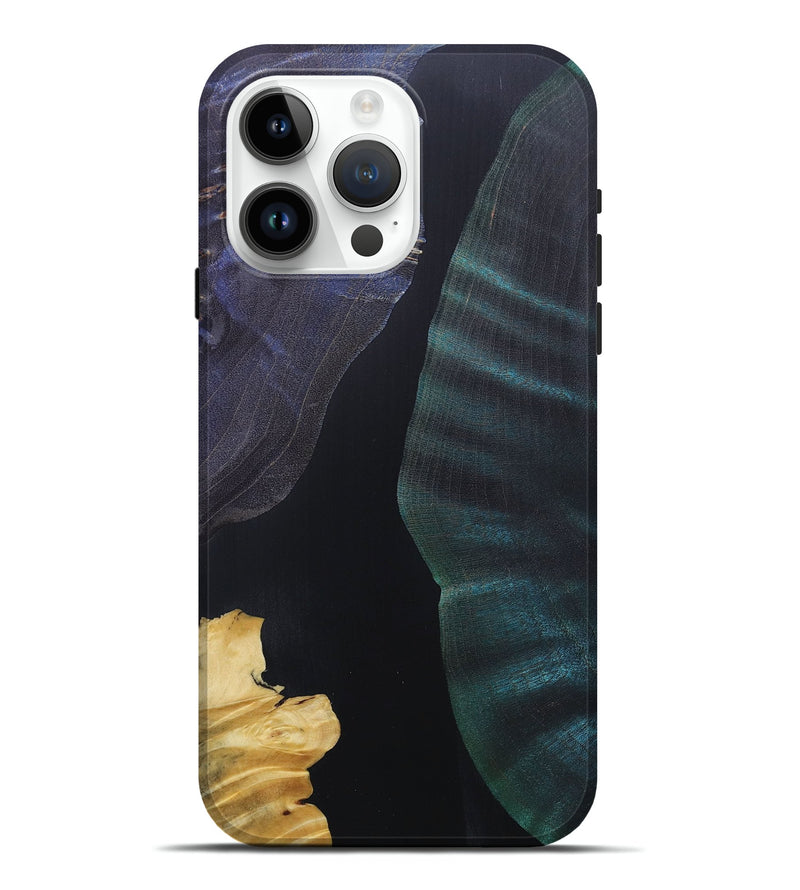 iPhone 15 Pro Max Wood+Resin Live Edge Phone Case - Daxton (Pure Black, 687036)