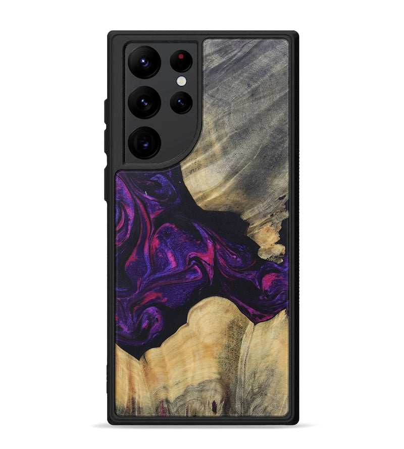 Galaxy S22 Ultra Wood+Resin Phone Case - Ariel (Purple, 687139)
