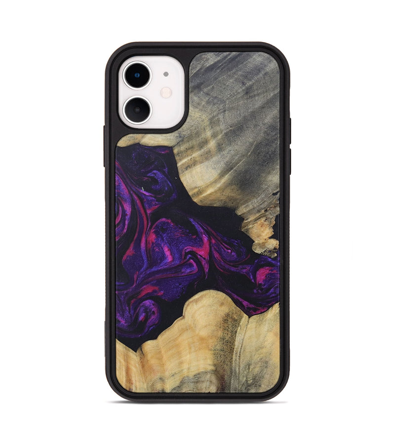 iPhone 11 Wood+Resin Phone Case - Ariel (Purple, 687139)