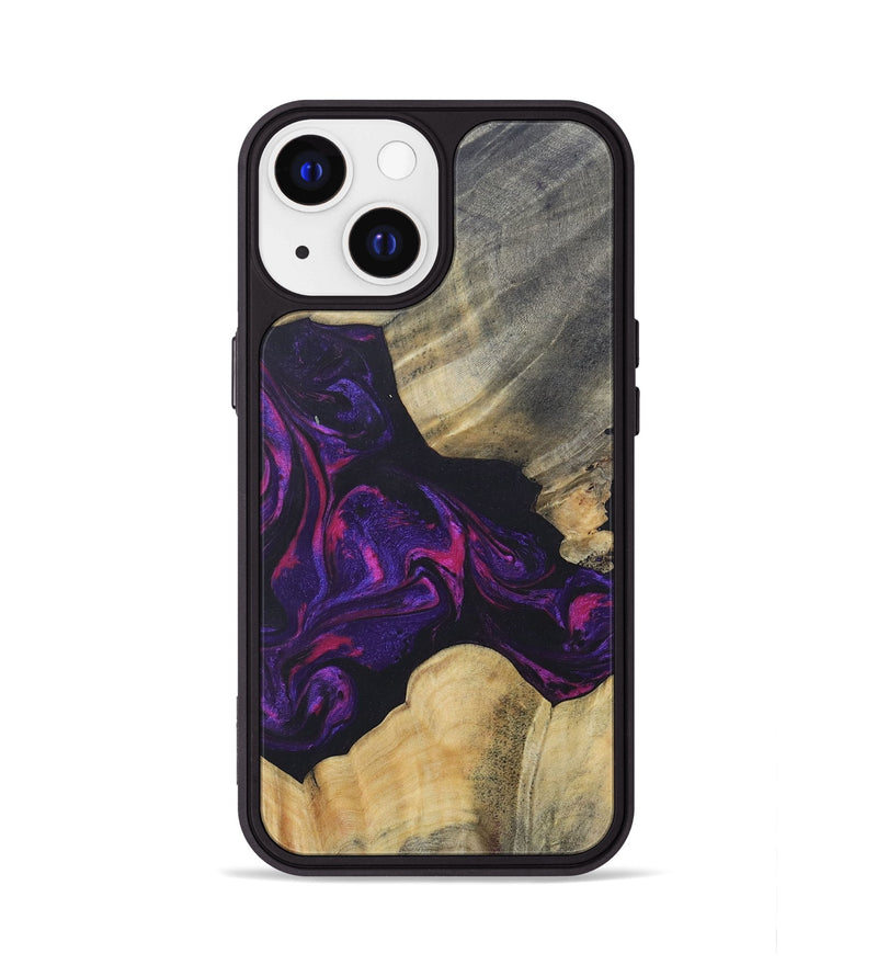 iPhone 13 Wood+Resin Phone Case - Ariel (Purple, 687139)