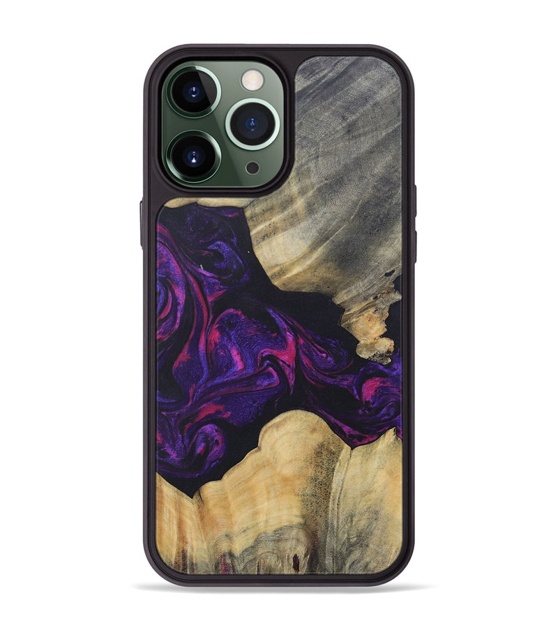 iPhone 13 Pro Max Wood+Resin Phone Case - Ariel (Purple, 687139)