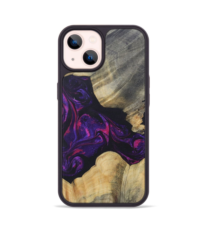 iPhone 14 Wood+Resin Phone Case - Ariel (Purple, 687139)