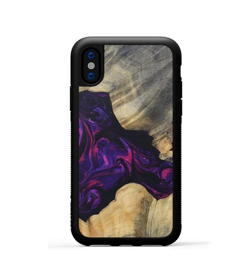 iPhone Xs Wood+Resin Phone Case - Ariel (Purple, 687139)