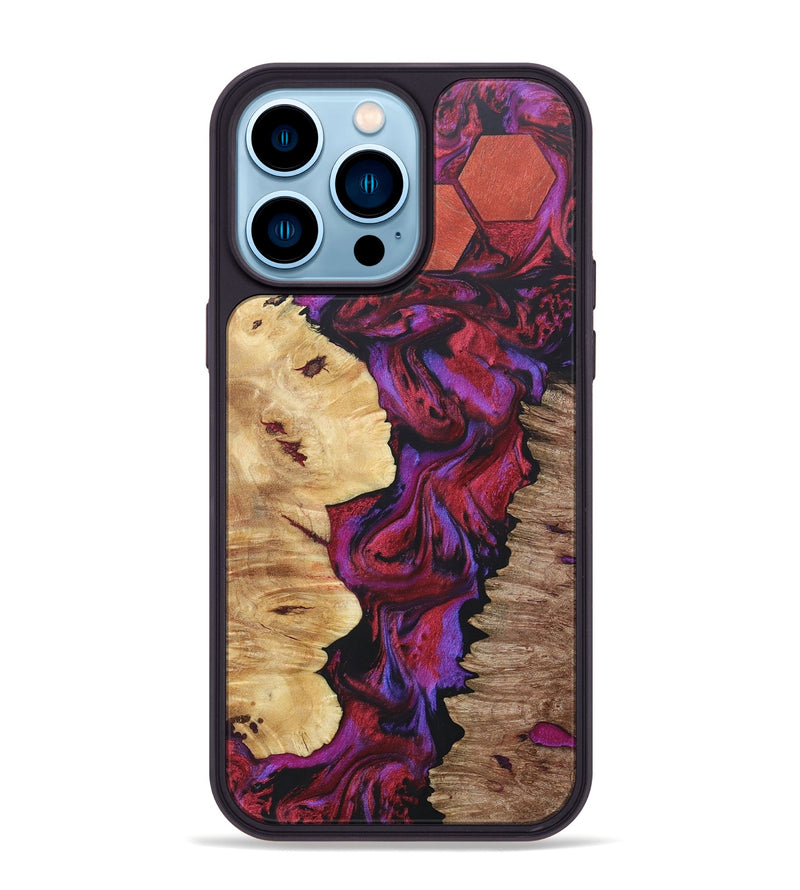 iPhone 14 Pro Max Wood+Resin Phone Case - Roderick (Mosaic, 687173)