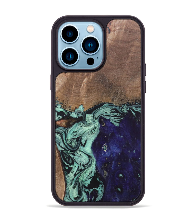 iPhone 14 Pro Max Wood+Resin Phone Case - Pat (Mosaic, 687191)