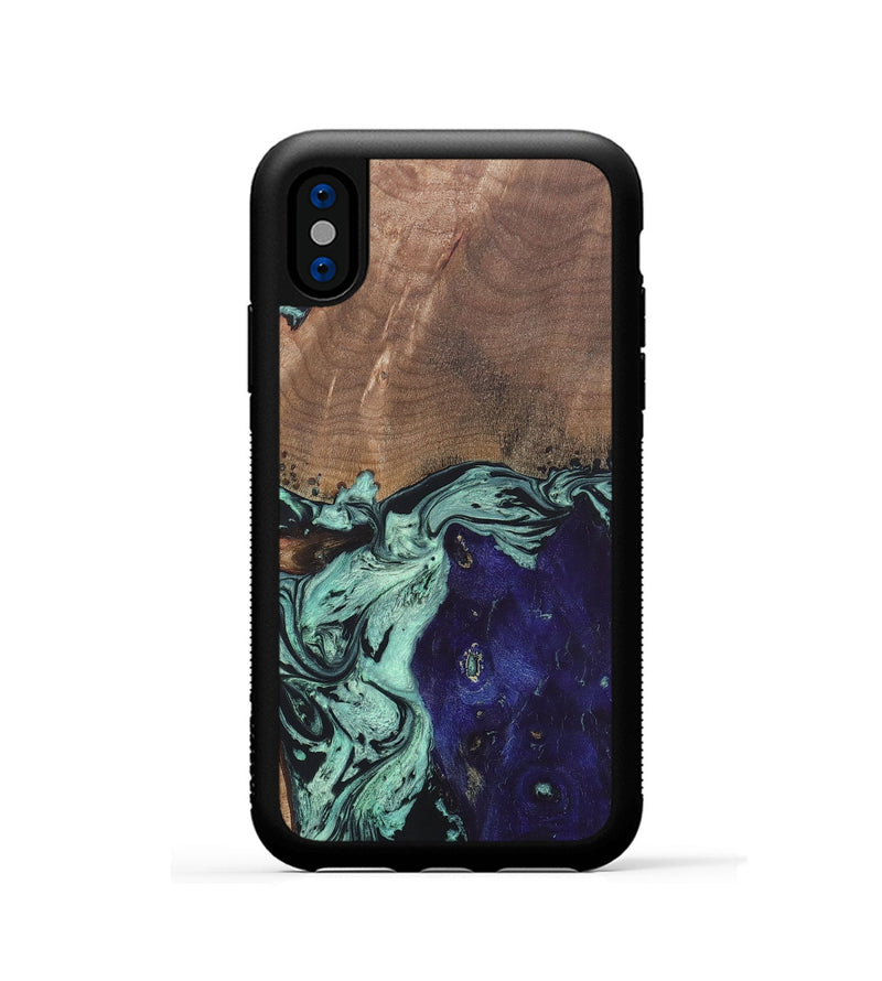 iPhone Xs Wood+Resin Phone Case - Pat (Mosaic, 687191)