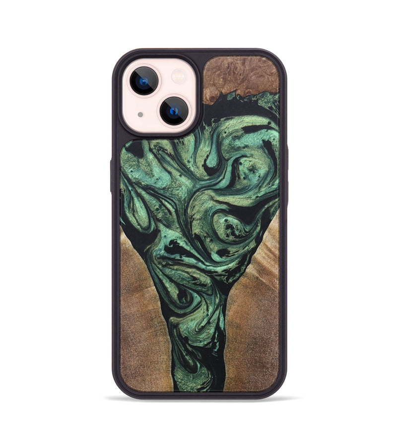 iPhone 14 Wood+Resin Phone Case - Leonard (Mosaic, 687195)