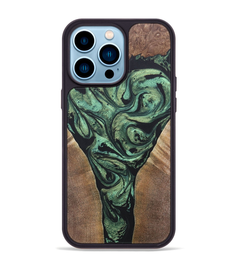 iPhone 14 Pro Max Wood+Resin Phone Case - Leonard (Mosaic, 687195)