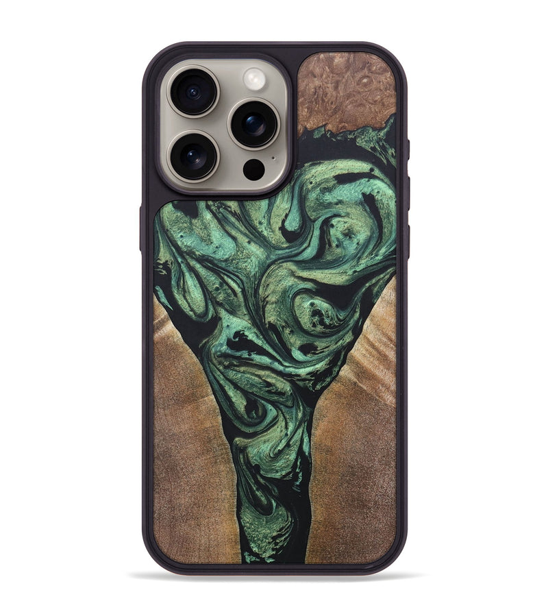 iPhone 15 Pro Max Wood+Resin Phone Case - Leonard (Mosaic, 687195)