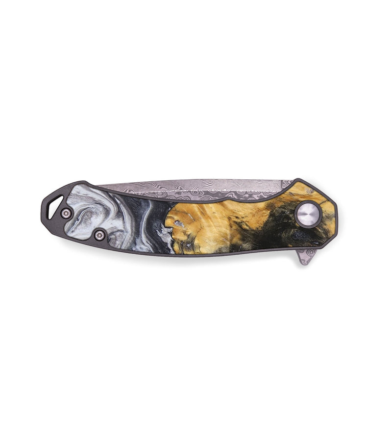 EDC Wood+Resin Pocket Knife - Wilson (Black & White, 687299)