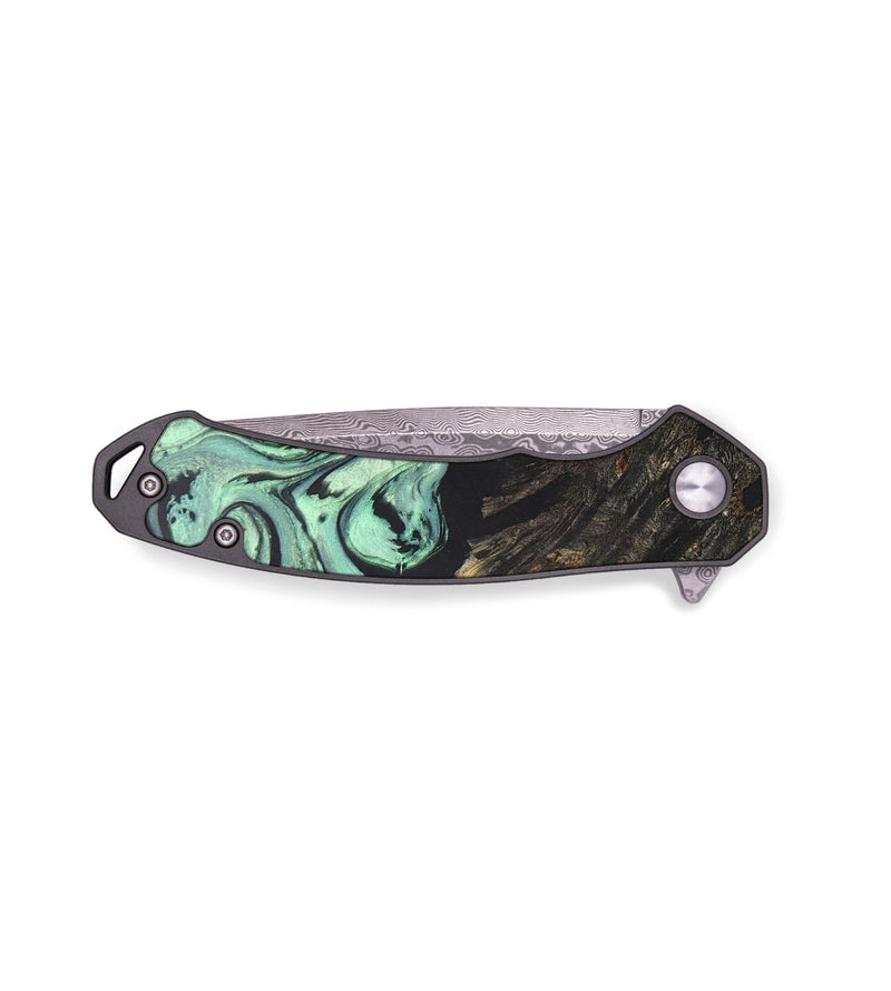 EDC Wood+Resin Pocket Knife - Emiliano (Green, 687302)