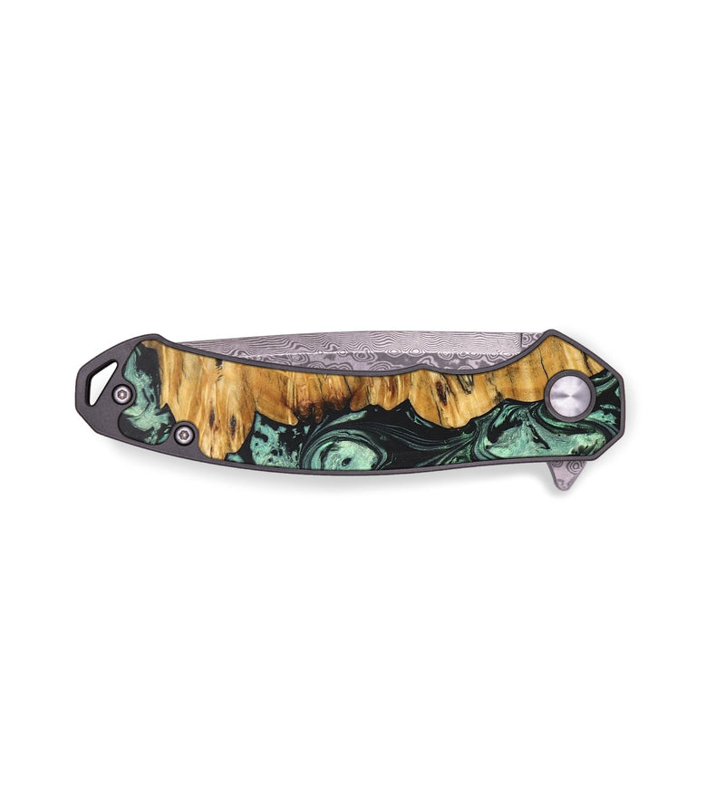 EDC Wood+Resin Pocket Knife - Victoria (Green, 687303)