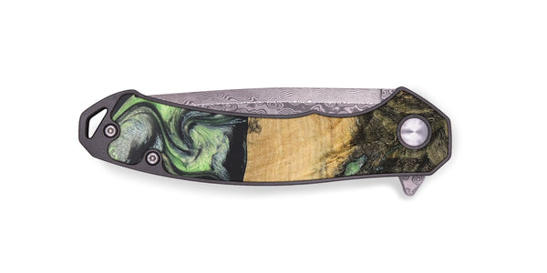 EDC Wood+Resin Pocket Knife - Kelli (Green, 687305)