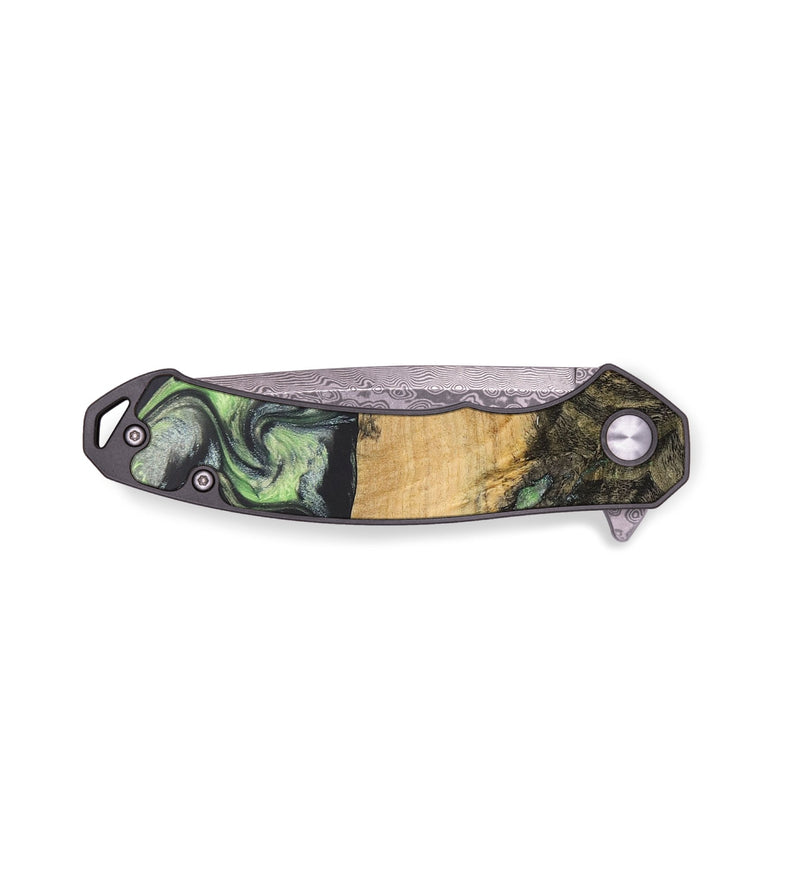 EDC Wood+Resin Pocket Knife - Kelli (Green, 687305)