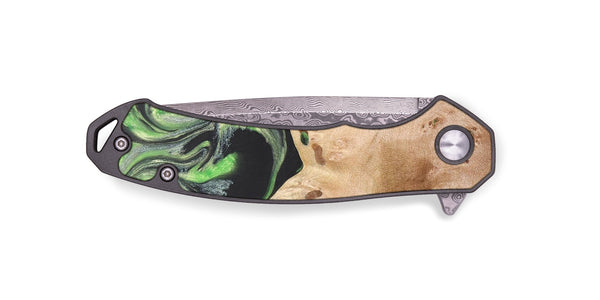 EDC Wood+Resin Pocket Knife - Destinee (Green, 687307)
