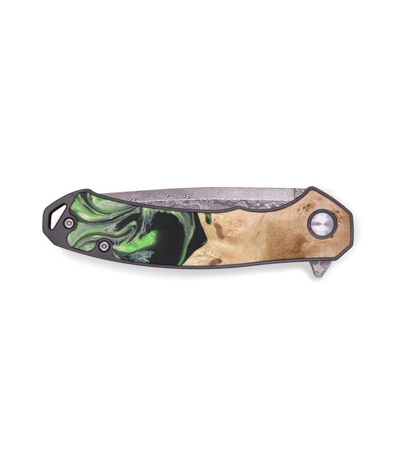 EDC Wood+Resin Pocket Knife - Destinee (Green, 687307)