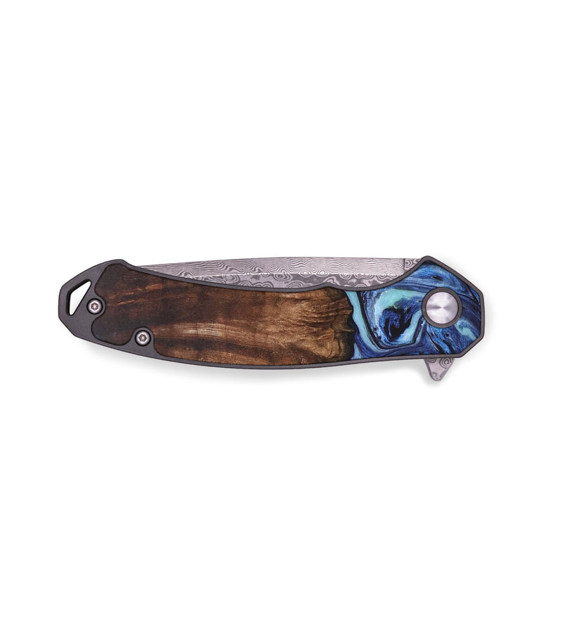 EDC Wood+Resin Pocket Knife - Jaelyn (Blue, 687318)