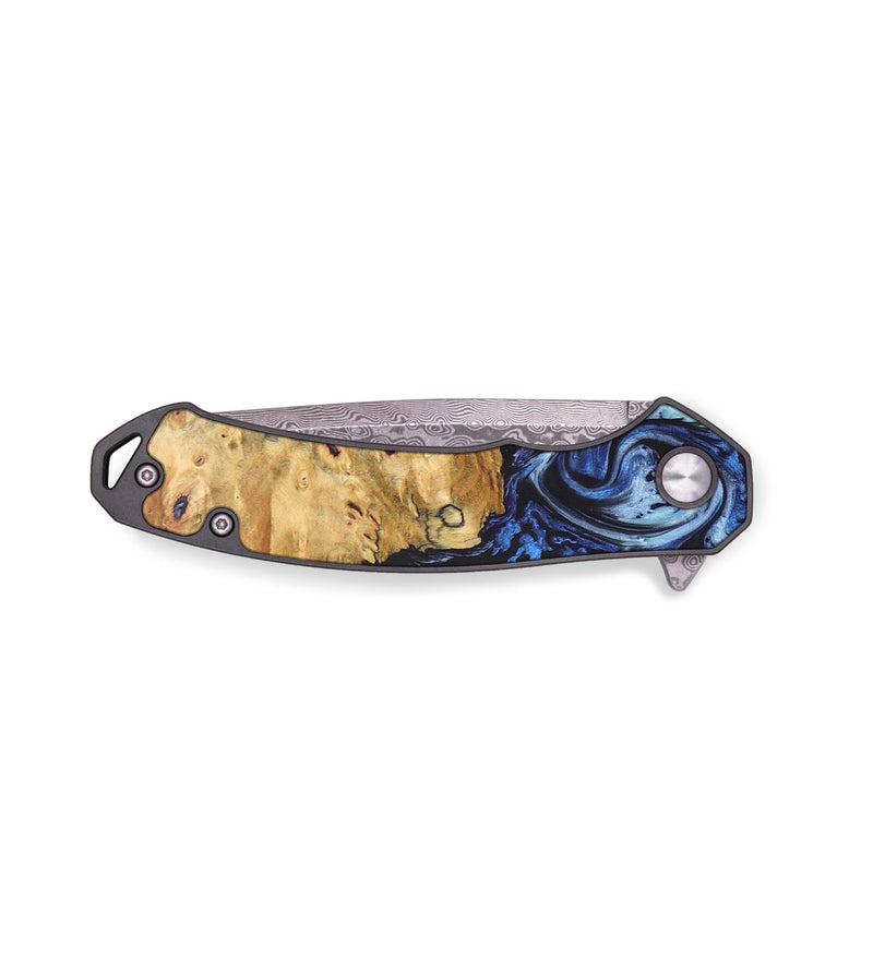 EDC Wood+Resin Pocket Knife - Janis (Blue, 687319)