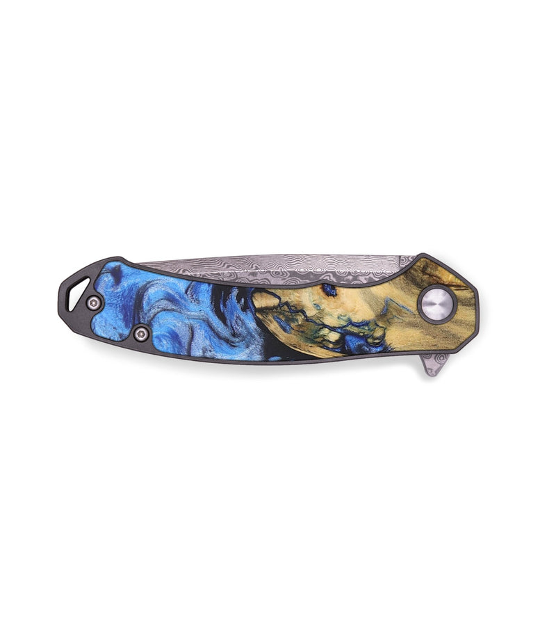 EDC Wood+Resin Pocket Knife - Cleo (Blue, 687322)