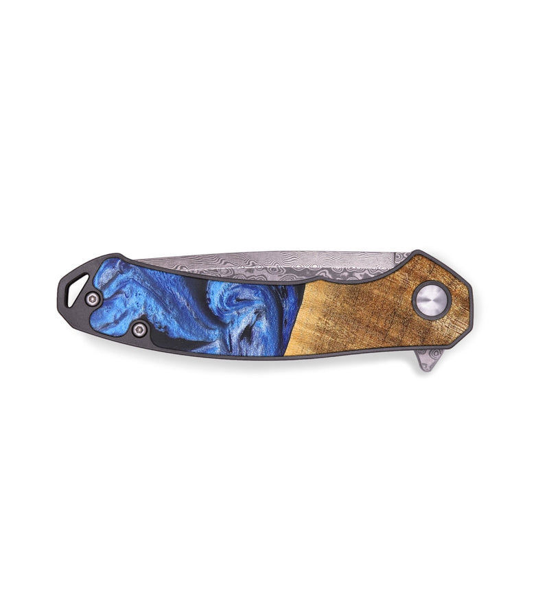 EDC Wood+Resin Pocket Knife - Tameka (Blue, 687324)