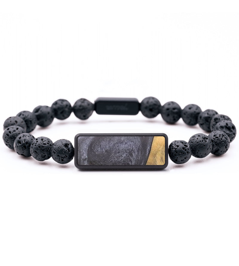 Lava Bead Wood+Resin Bracelet - Victor (Pure Black, 687458)
