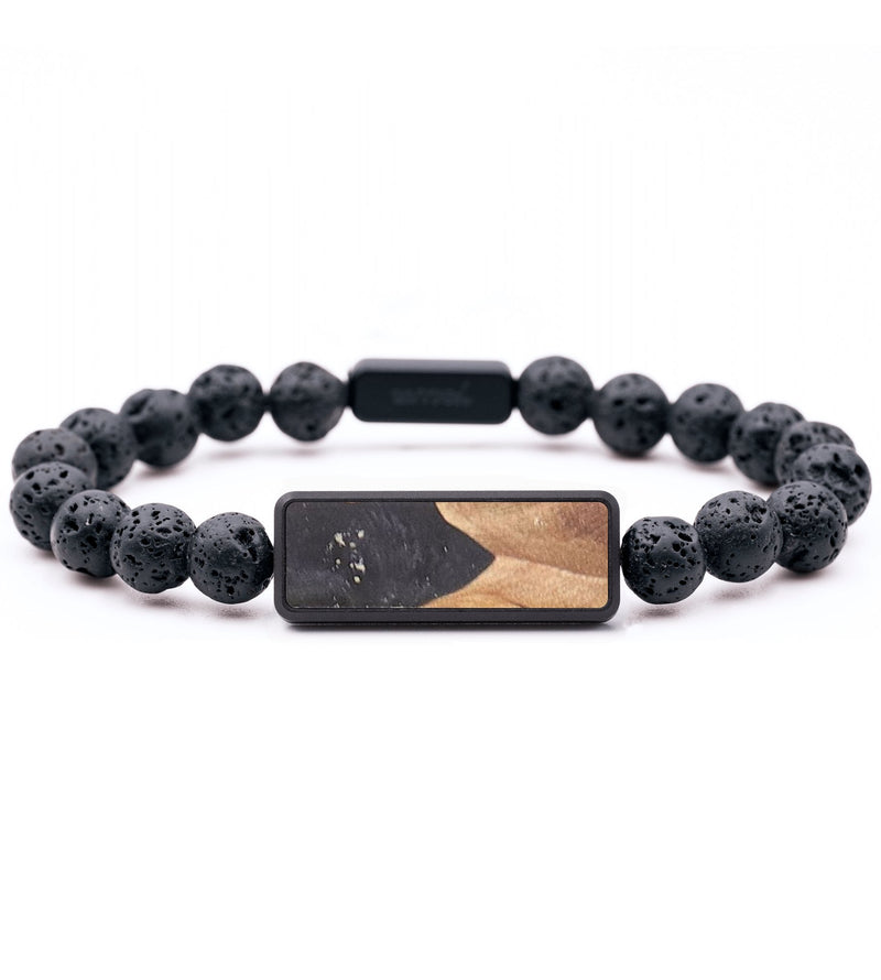 Lava Bead Wood+Resin Bracelet - Marjorie (Pure Black, 687460)