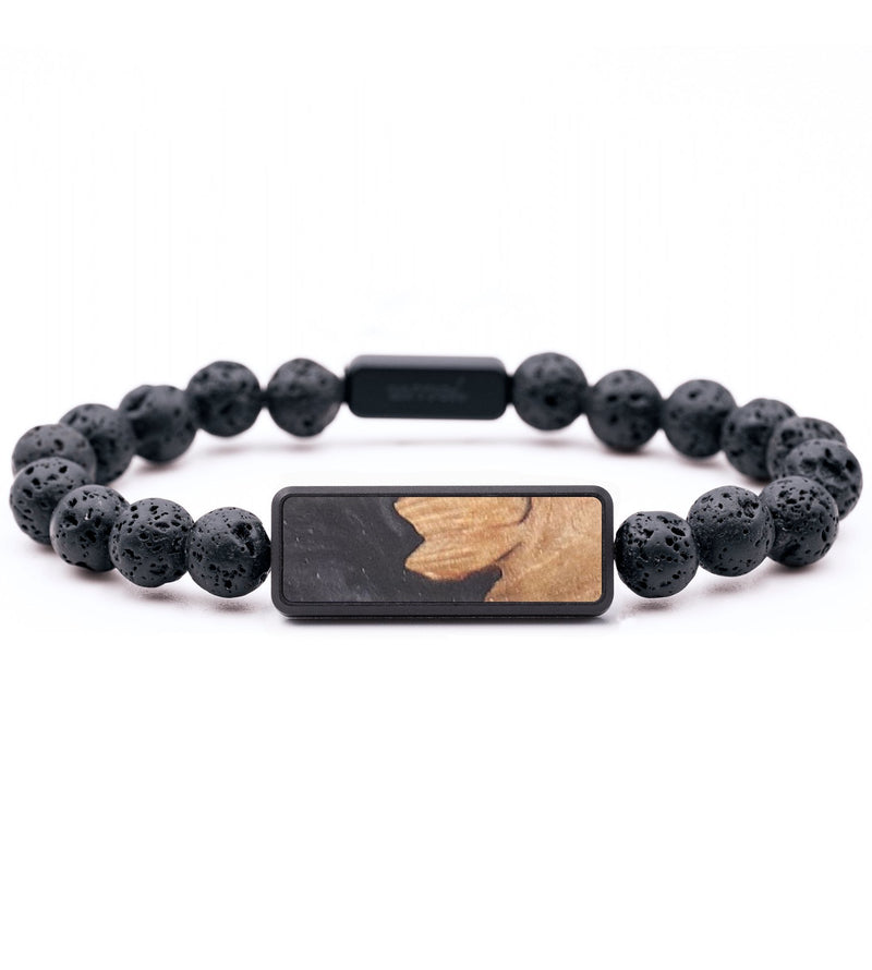 Lava Bead Wood+Resin Bracelet - Stuart (Pure Black, 687463)