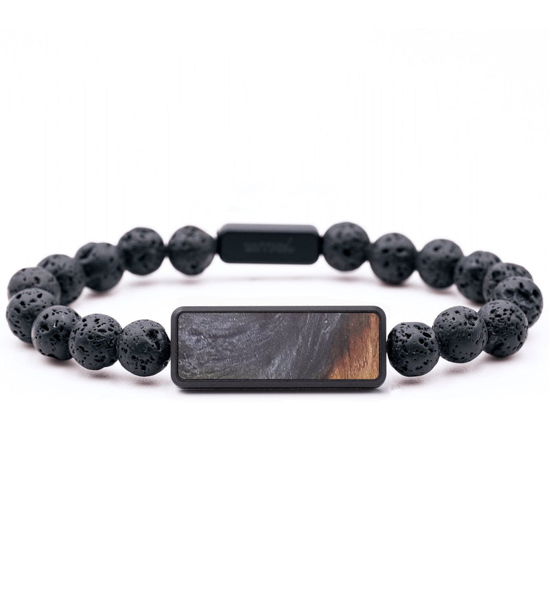Lava Bead Wood+Resin Bracelet - Alan (Pure Black, 687465)