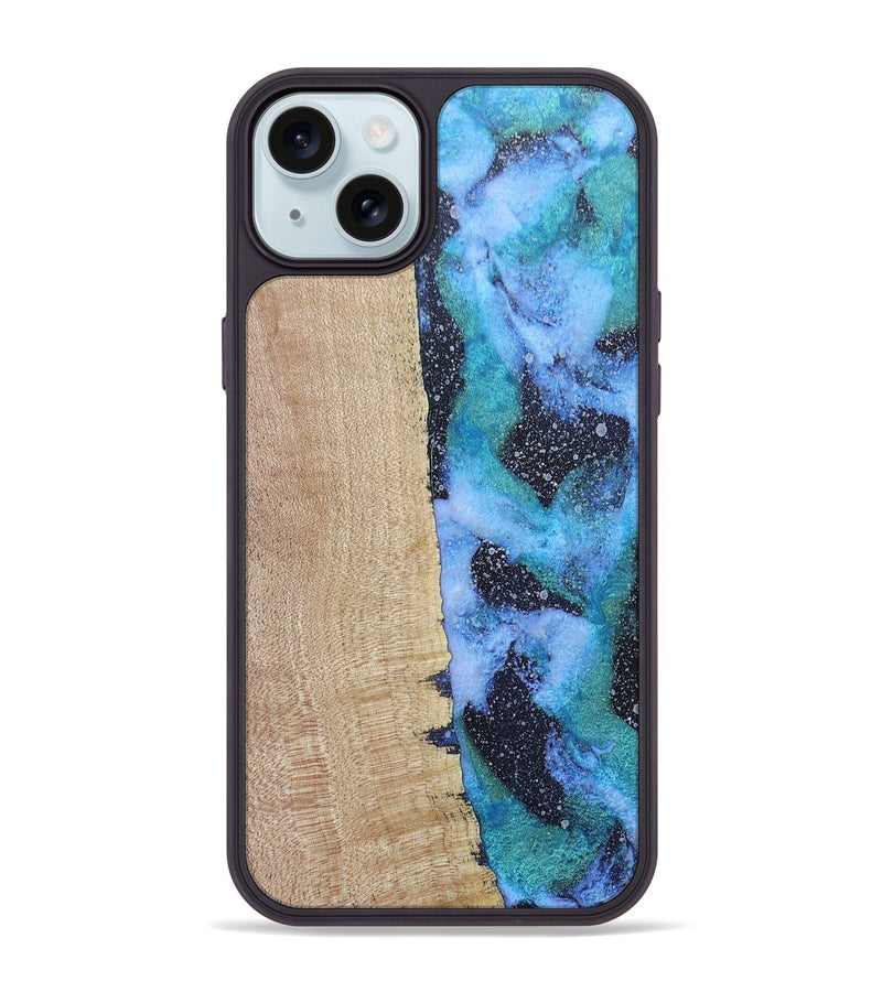 iPhone 15 Plus Wood+Resin Phone Case - Cyrus (Cosmos, 687603)