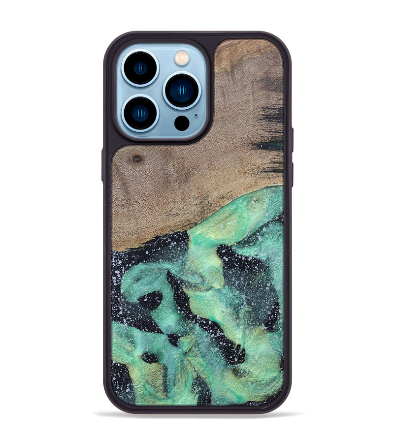 iPhone 14 Pro Max Wood+Resin Phone Case - Tevin (Cosmos, 687616)