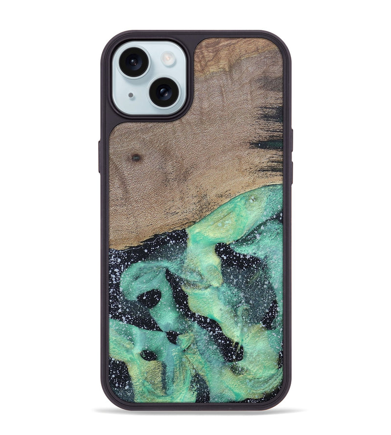 iPhone 15 Plus Wood+Resin Phone Case - Tevin (Cosmos, 687616)