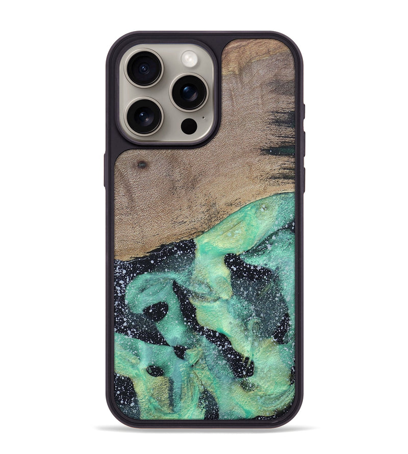iPhone 15 Pro Max Wood+Resin Phone Case - Tevin (Cosmos, 687616)