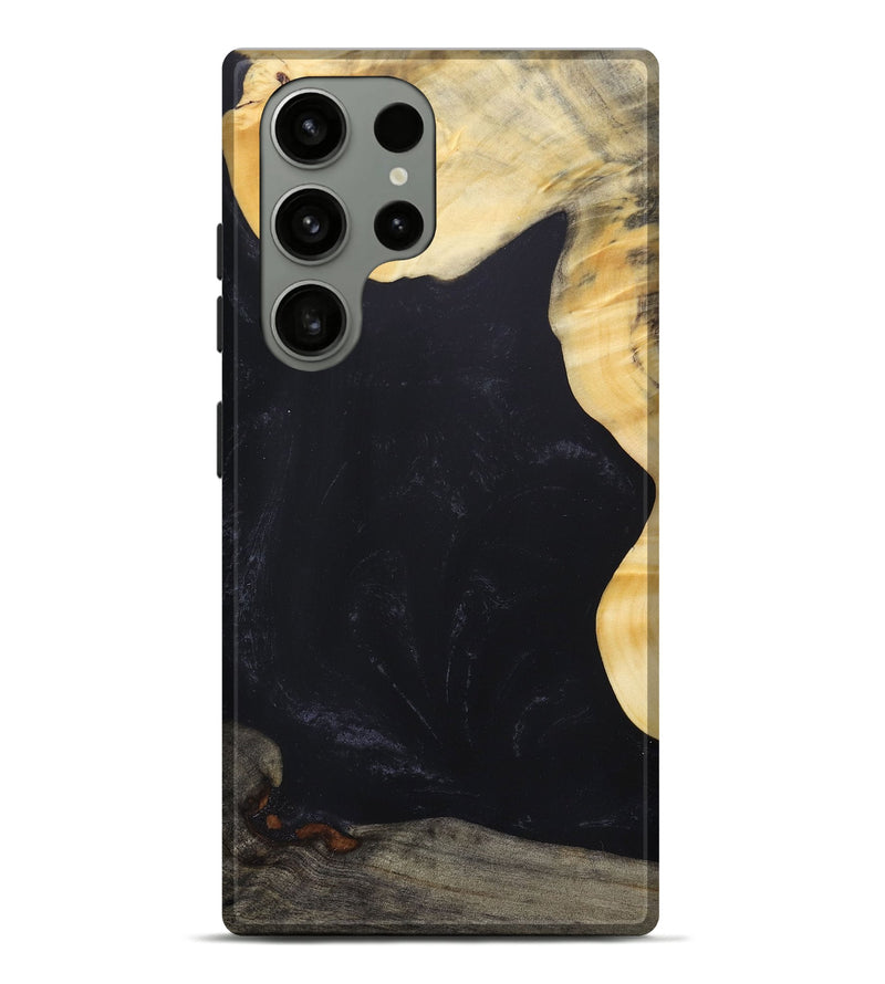 Galaxy S23 Ultra Wood+Resin Live Edge Phone Case - Declan (Pure Black, 687735)