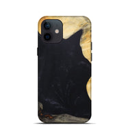 iPhone 12 mini Wood+Resin Live Edge Phone Case - Declan (Pure Black, 687735)