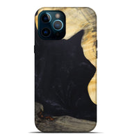 iPhone 12 Pro Max Wood+Resin Live Edge Phone Case - Declan (Pure Black, 687735)