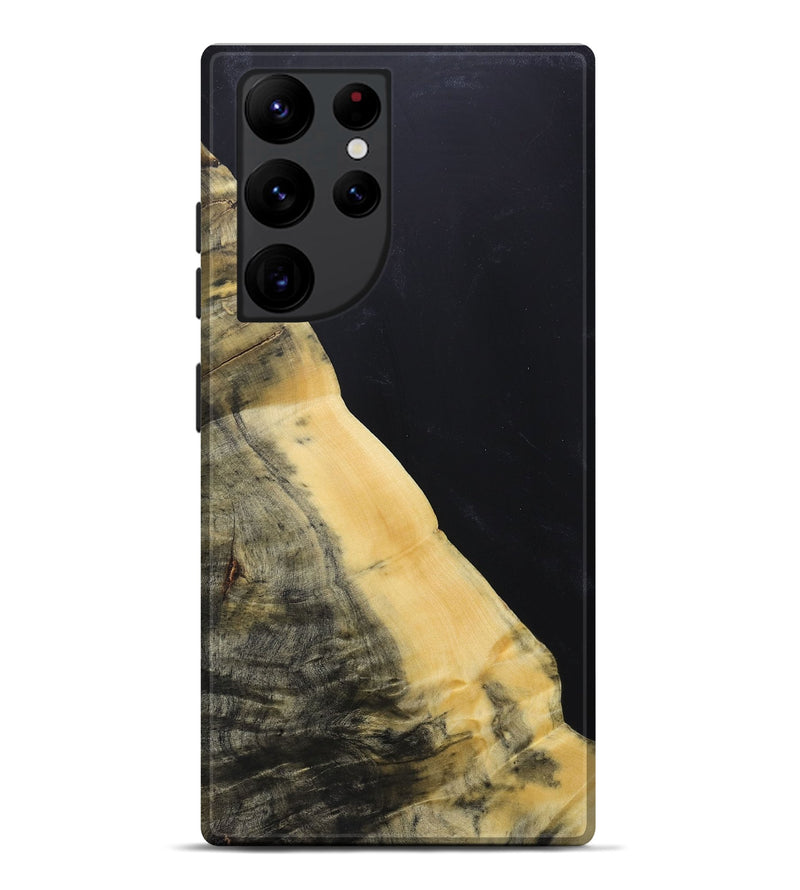 Galaxy S22 Ultra Wood+Resin Live Edge Phone Case - Clyde (Pure Black, 687736)