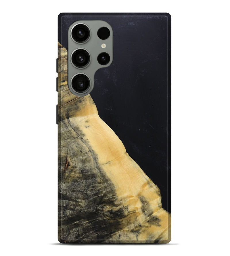 Galaxy S23 Ultra Wood+Resin Live Edge Phone Case - Clyde (Pure Black, 687736)