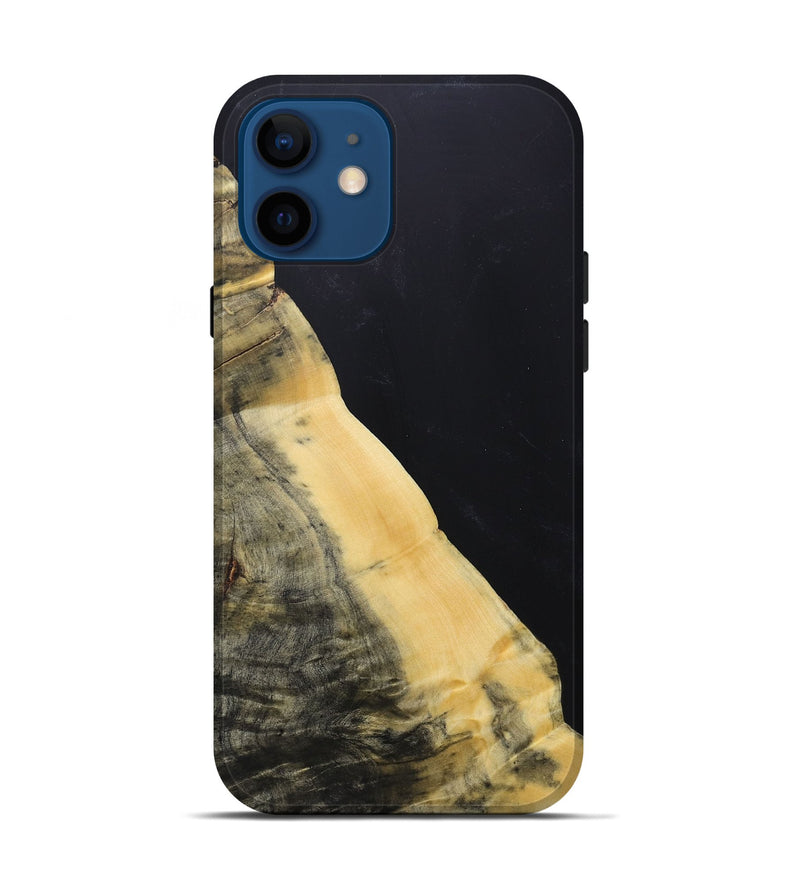 iPhone 12 Wood+Resin Live Edge Phone Case - Clyde (Pure Black, 687736)