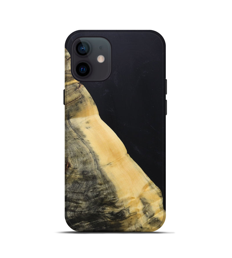 iPhone 12 mini Wood+Resin Live Edge Phone Case - Clyde (Pure Black, 687736)