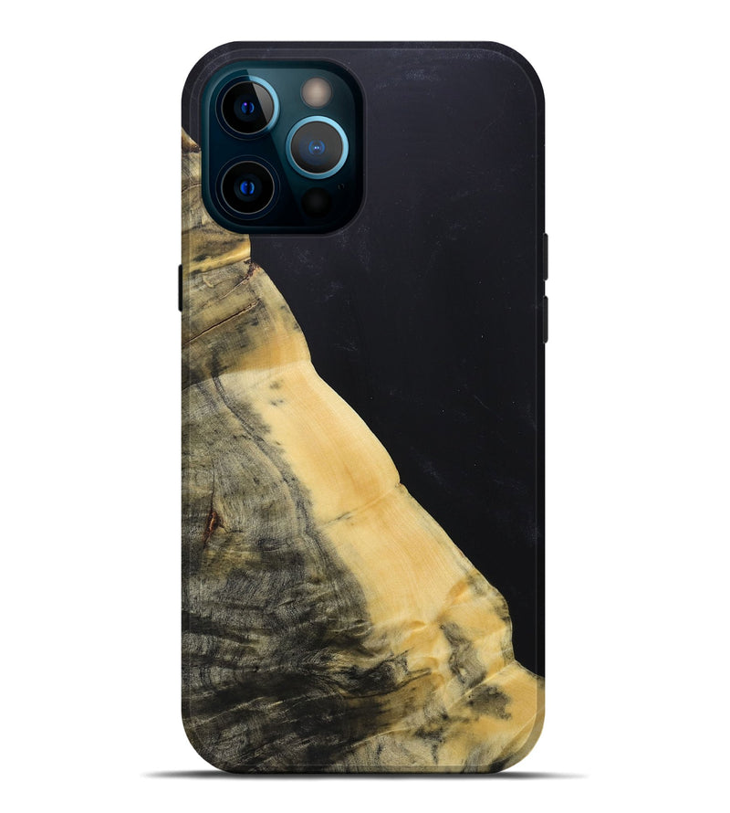 iPhone 12 Pro Max Wood+Resin Live Edge Phone Case - Clyde (Pure Black, 687736)