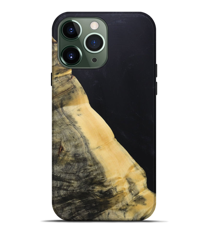 iPhone 13 Pro Max Wood+Resin Live Edge Phone Case - Clyde (Pure Black, 687736)