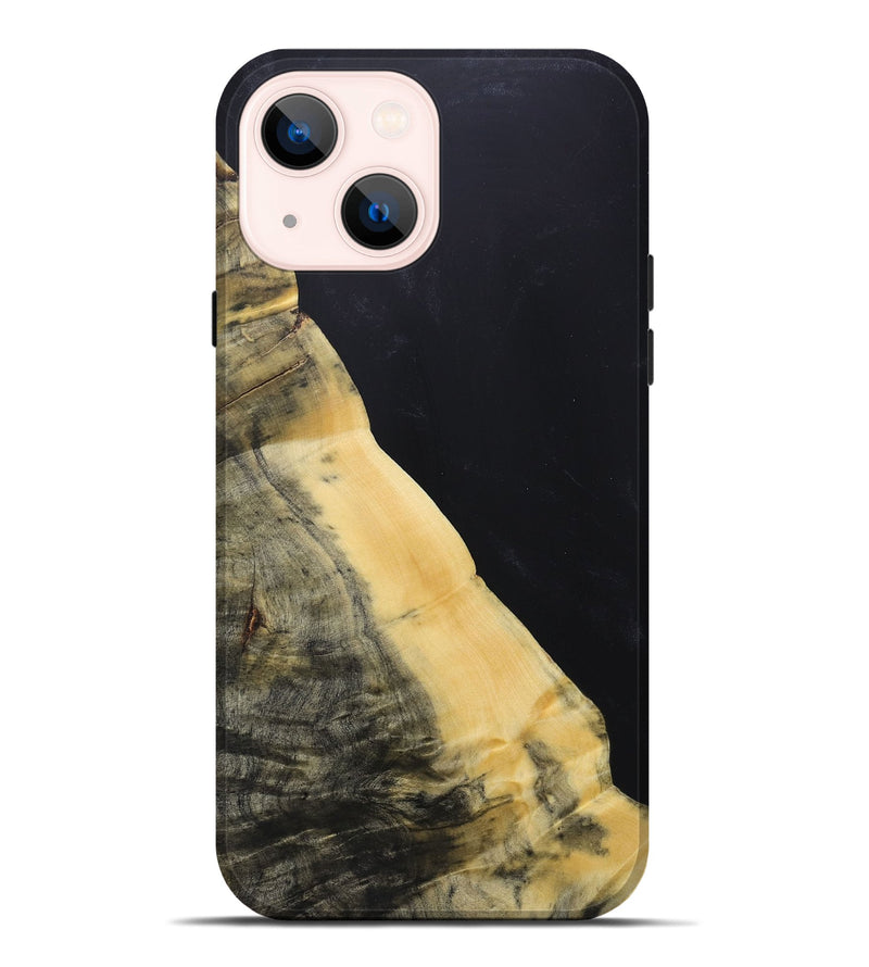 iPhone 14 Plus Wood+Resin Live Edge Phone Case - Clyde (Pure Black, 687736)