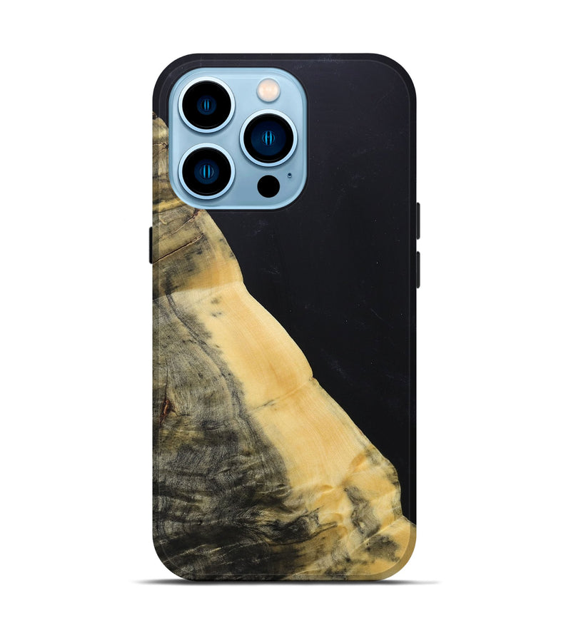 iPhone 14 Pro Wood+Resin Live Edge Phone Case - Clyde (Pure Black, 687736)