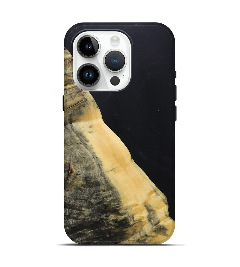 iPhone 15 Pro Wood+Resin Live Edge Phone Case - Clyde (Pure Black, 687736)