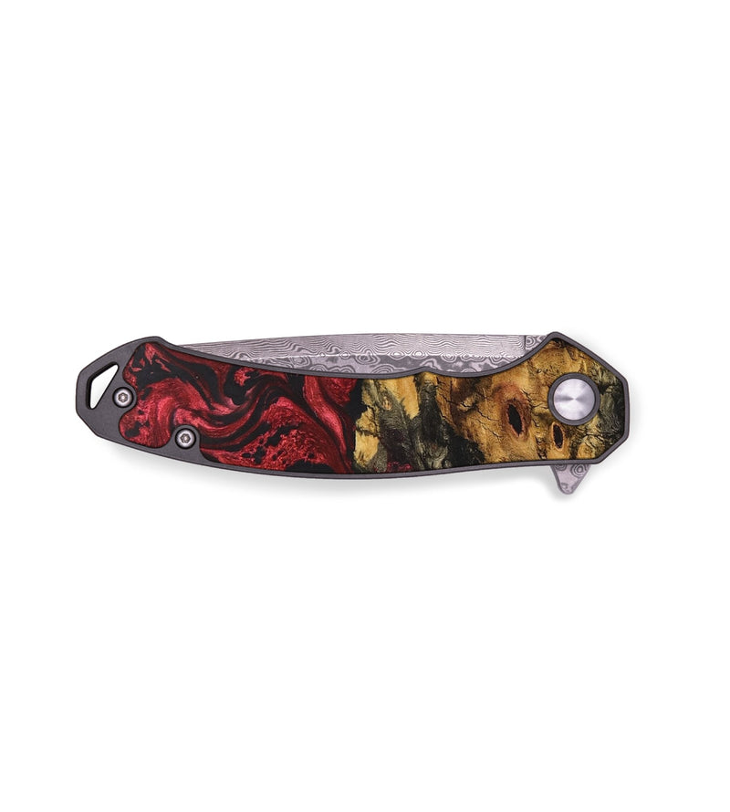EDC Wood+Resin Pocket Knife - Luca (Red, 687781)